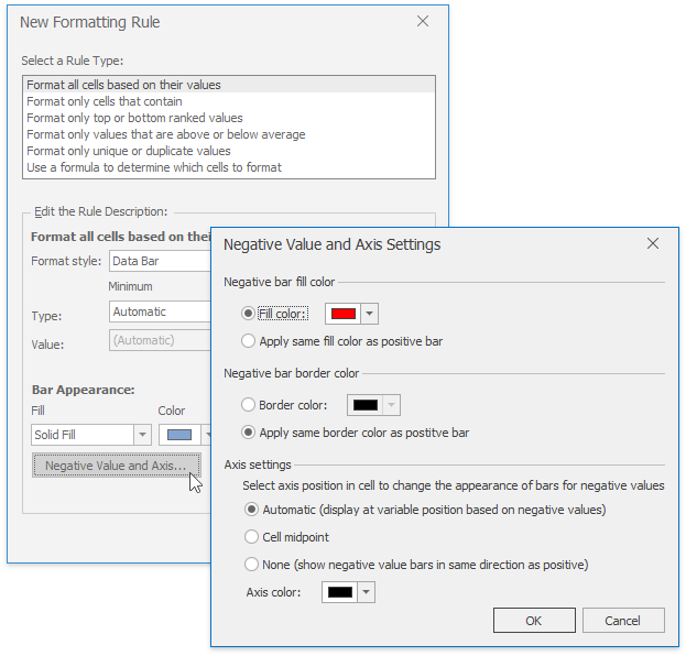 Spreadsheet_ConditionalFormatting_DataBar_Custom_NegativeBarAndAxis