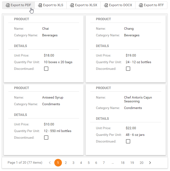 EUD_CardView_Exporting
