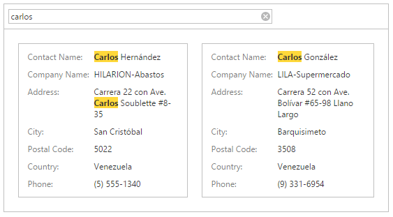 ASPxCardView_Searching_OneWord