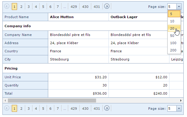 VerticalGridChangePageSize