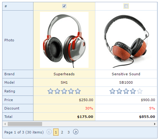 EUD-ASPxVerticalGrid-Selection
