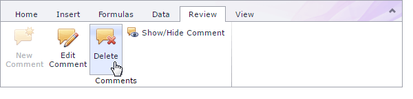 EUD_Spreadsheet_DeleteComment_Ribbon