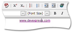 ASPxHtmlEditor-selected hyperlink